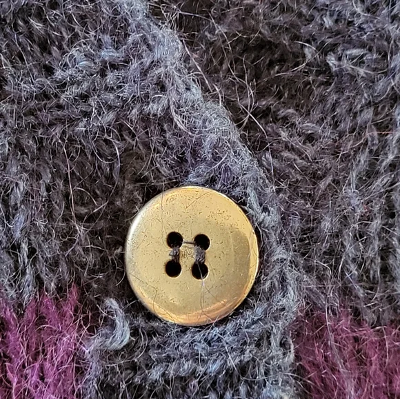 Knit Knit Acrylic & Mohair Striped Cardigan With Matching Knit Tank Top Large - Picture 14 of 15